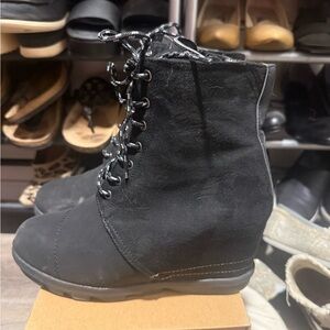 Black Lace-Up Ankle Boots
